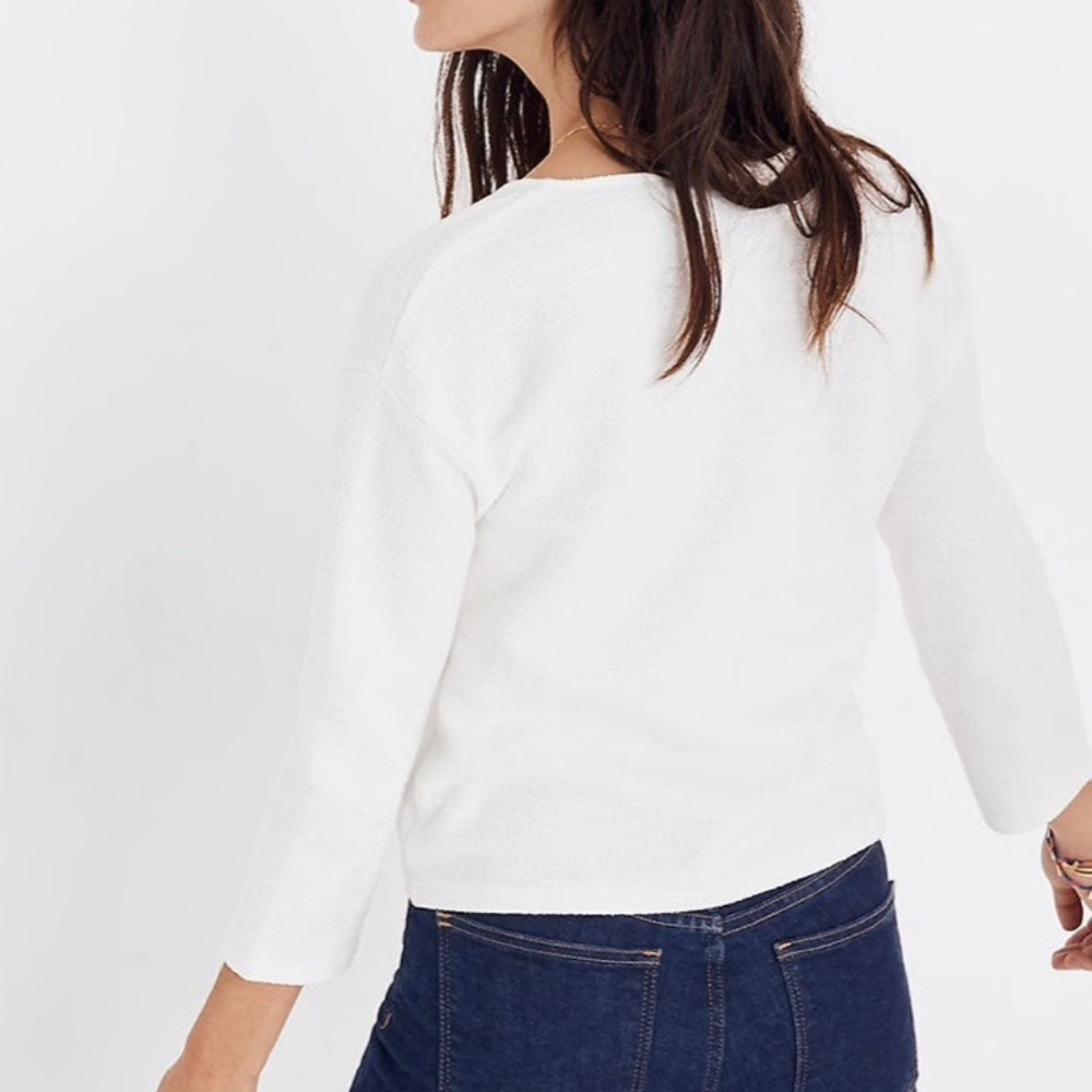 Madewell White Tie-Front Top - Picture 3 of 3